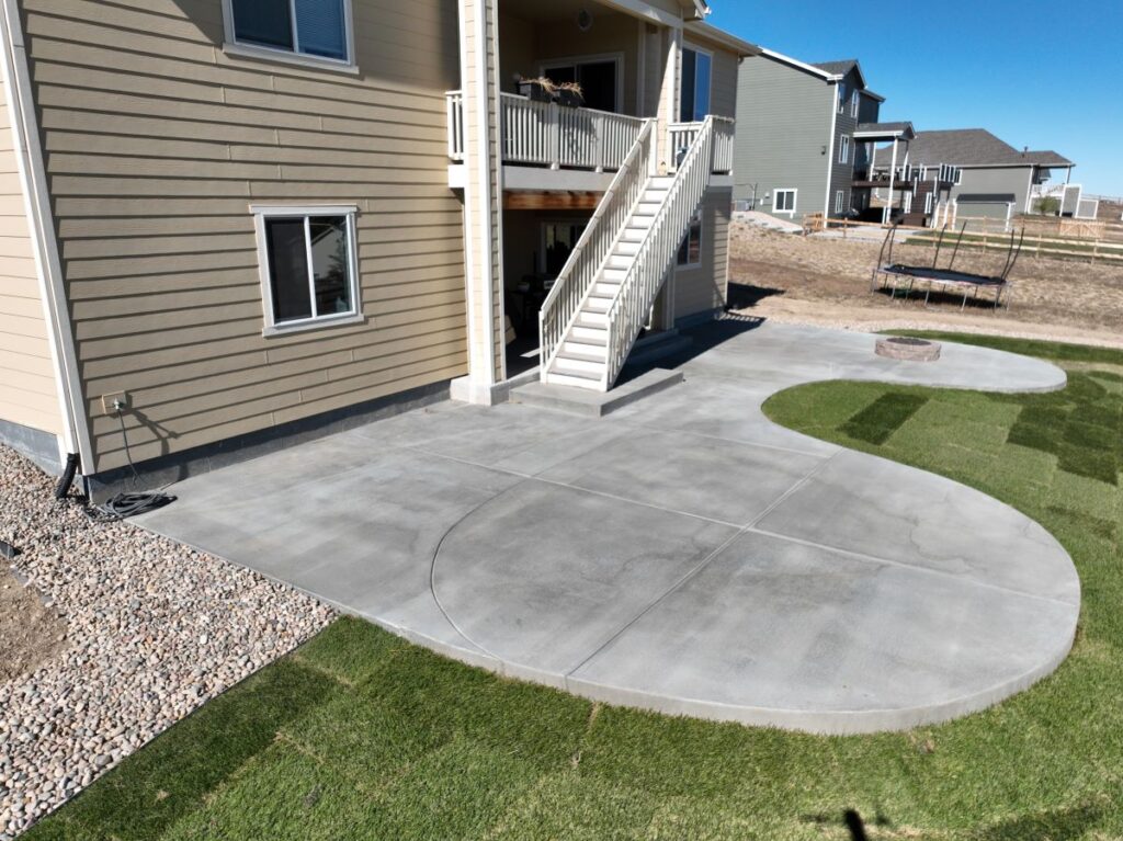 Landscaping and concrete patio