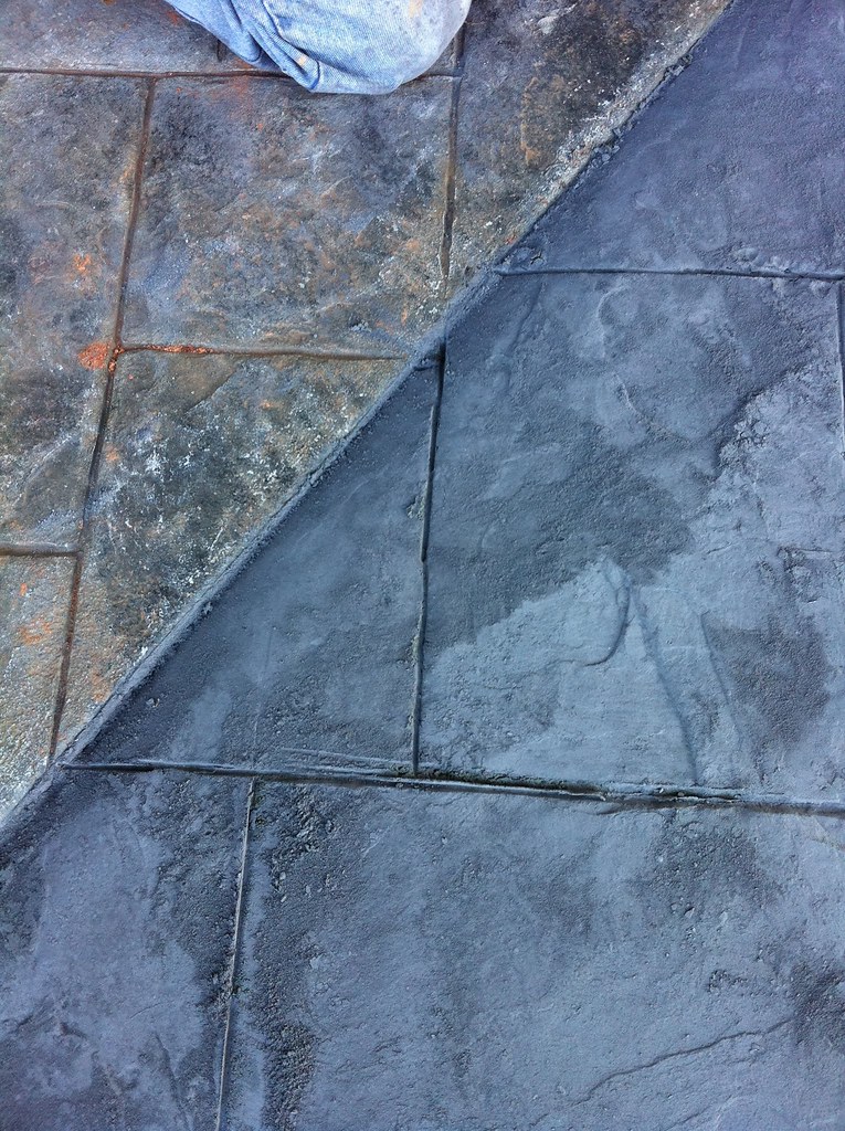stamped concrete or pavers