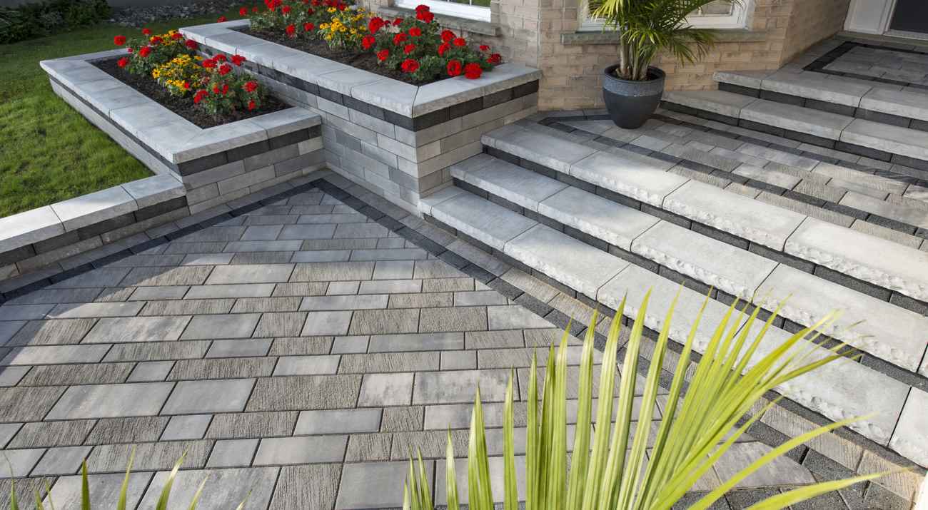 Paver Stairs and Planting Beds